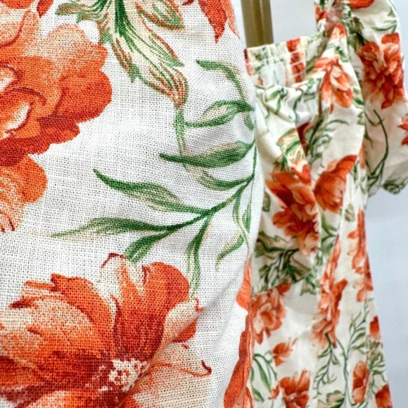 Joie Linen Floral Empire Dress with Pockets Size 8 Regency Cottagecore Prairie - Picture 8 of 12